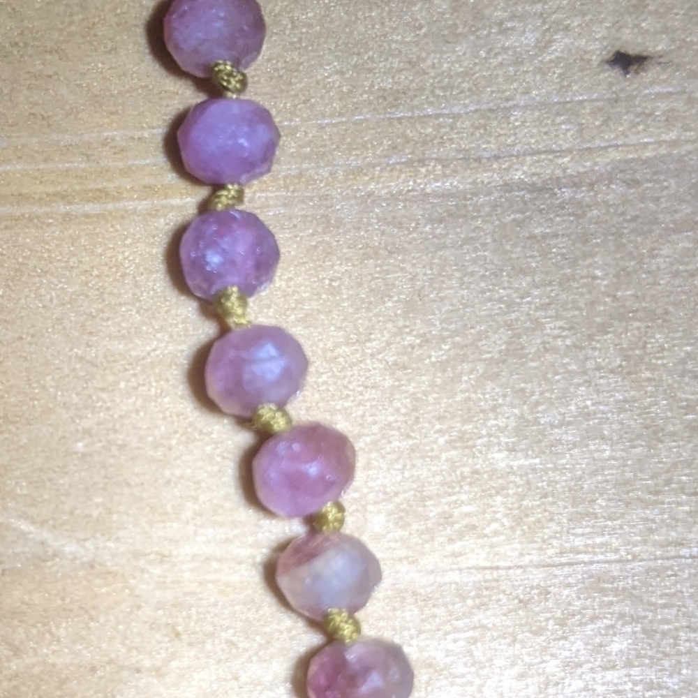 Vintage mini pink quartz choker necklace - Picture 11 of 16